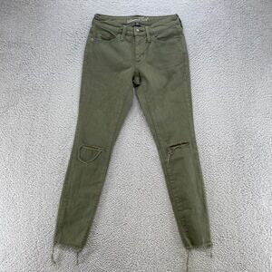 Universal Thread Skinny Jeans Womens Size 0/25 Mid Rise Jegging Green Stretch